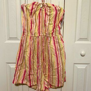 Striped O-Ring Halter Romper for Women